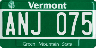 VT license plate ANJ075