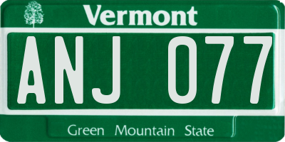 VT license plate ANJ077