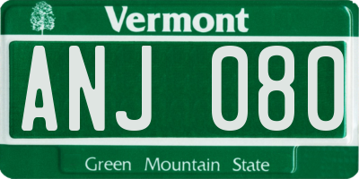 VT license plate ANJ080