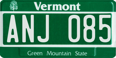 VT license plate ANJ085