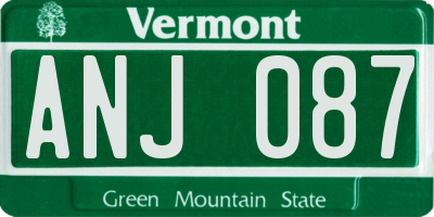 VT license plate ANJ087