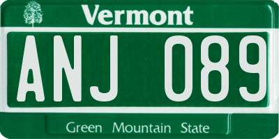 VT license plate ANJ089