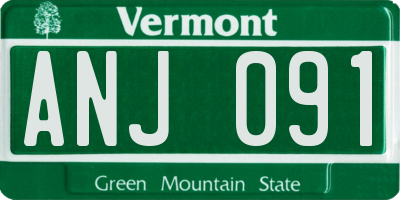 VT license plate ANJ091