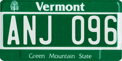 VT license plate ANJ096