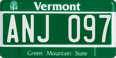 VT license plate ANJ097
