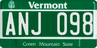 VT license plate ANJ098