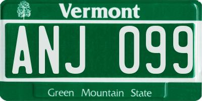 VT license plate ANJ099