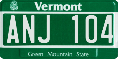 VT license plate ANJ104