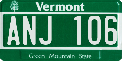 VT license plate ANJ106