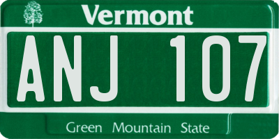 VT license plate ANJ107