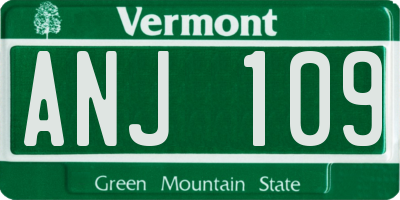 VT license plate ANJ109