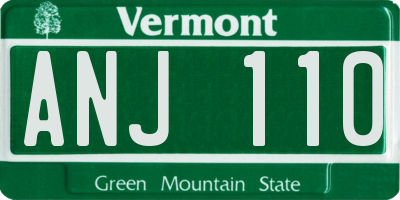 VT license plate ANJ110