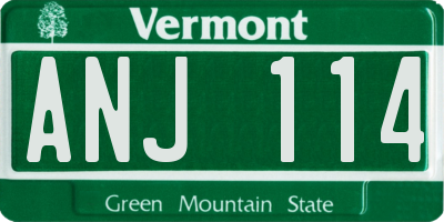 VT license plate ANJ114