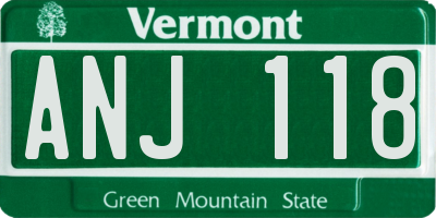 VT license plate ANJ118