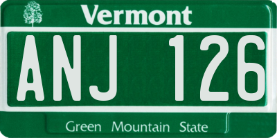 VT license plate ANJ126