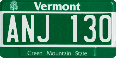 VT license plate ANJ130