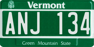 VT license plate ANJ134
