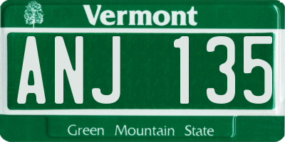 VT license plate ANJ135