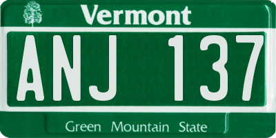 VT license plate ANJ137