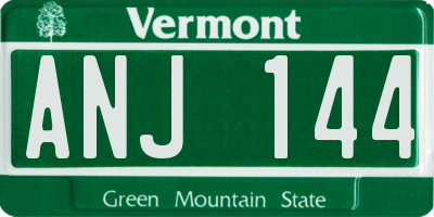 VT license plate ANJ144
