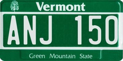 VT license plate ANJ150