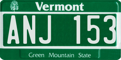 VT license plate ANJ153