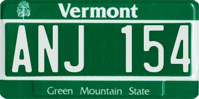 VT license plate ANJ154