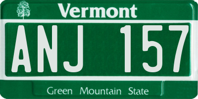 VT license plate ANJ157