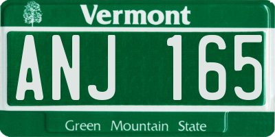 VT license plate ANJ165