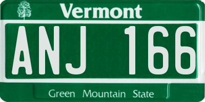 VT license plate ANJ166