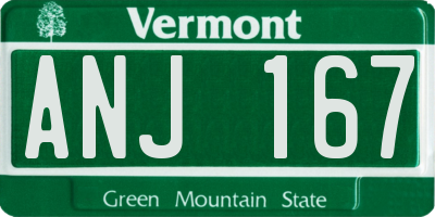 VT license plate ANJ167