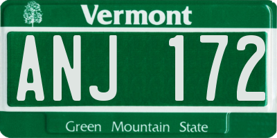 VT license plate ANJ172