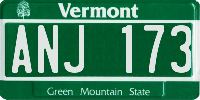 VT license plate ANJ173