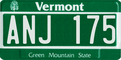 VT license plate ANJ175
