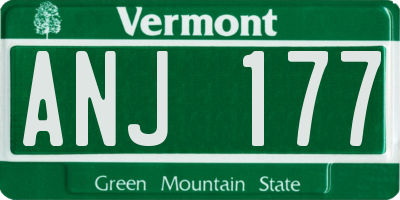 VT license plate ANJ177