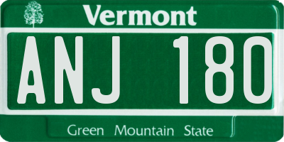 VT license plate ANJ180