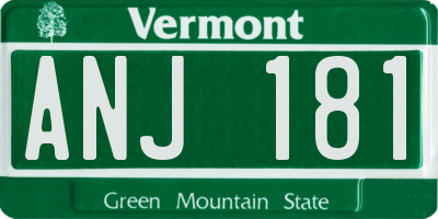 VT license plate ANJ181
