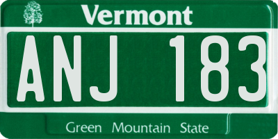 VT license plate ANJ183