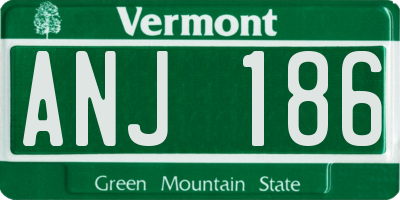 VT license plate ANJ186