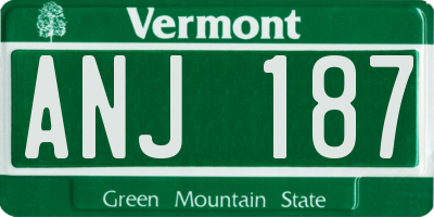 VT license plate ANJ187