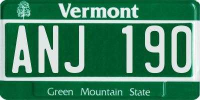 VT license plate ANJ190