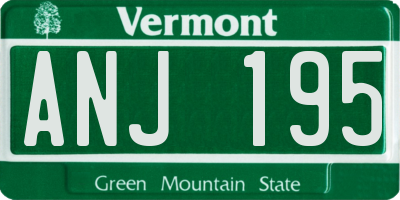 VT license plate ANJ195