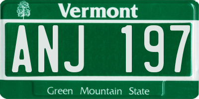 VT license plate ANJ197