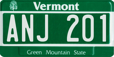 VT license plate ANJ201