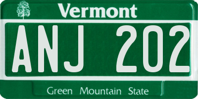 VT license plate ANJ202