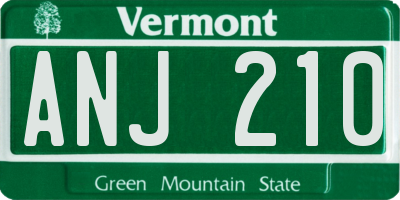 VT license plate ANJ210