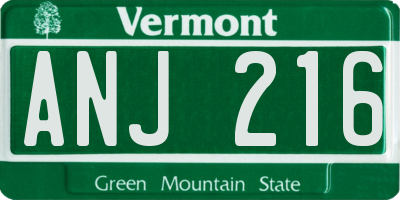 VT license plate ANJ216