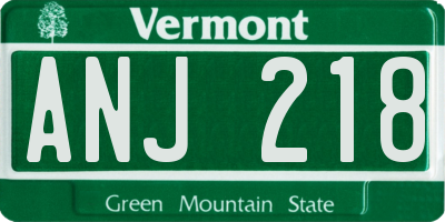 VT license plate ANJ218