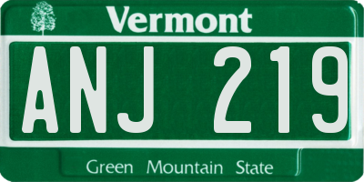 VT license plate ANJ219