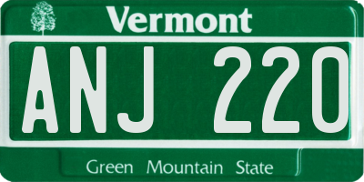 VT license plate ANJ220